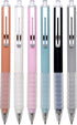 Linbsunne Ballpoint Pens, Medium Point 1mm Black Ink, Super Soft Grip, Retractable Office Pens, 6 Pack