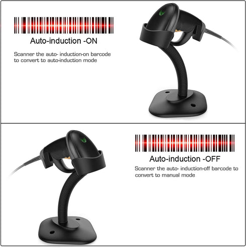 Esup Barcode Scanner with Stand USB Barcode Scanner Wired Handheld Laser Barcode Reader with Adjustable Stand (