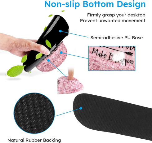 iCasso Large Pink Mouse Pad, 4in1 XXL Desk Mat with Wrist Rest and Coaster Set for Home Office