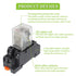 AC 12V Electromagnetic Power Relay HH52P JQX-13FL, 62PL Coil, 8 Pin 10A DPDT with LED Indicator and Terminal Socket