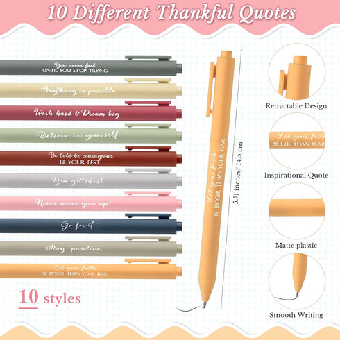 Fulmoon 60 Pcs Motivational Journal Bulk Notepads and Pens, Inspirational Mini Notebooks, Ballpoint Pens for Students