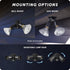 Globe Electric 240W Twin Head Black Hardwired Automatic Dusk to Dawn Security Flood Light