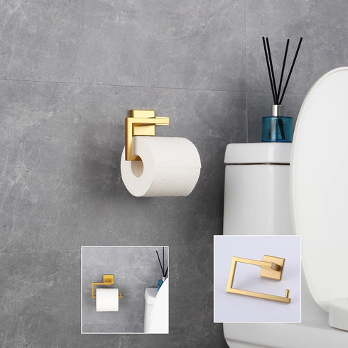 JG1905-BE GERZWY Gold Stainless Steel Toilet Paper Holder Paper Towel Dispenser Tissue Roll Hanger Wall Mounted