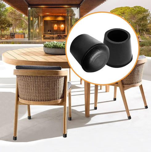 Piutouyar 16mm 5/8 Inches Black(20Pcs) Round PVC Rubber Furniture Covers, / Table Chair Leg Tip Protectors, Non-Slip
