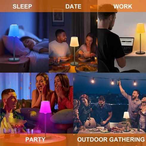 Dimmable 3 (1, Unique New Wireless Wine Bottle Lamp Rechargeable Color&RGB LED Desk Lamp with Shade Touch Control
