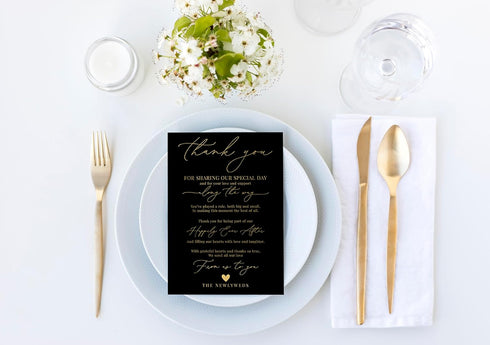 4x6 Your Main Event Prints Prefilled Thank You Place Cards for Weddings & Bridal Showers - Elegant Gratitude Cards