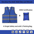 10 Pack 2 Blue Safety Vests - Reflective High Visibility Construction ANSI Class Work Vests for Men,Woman,Hi Vis Mesh