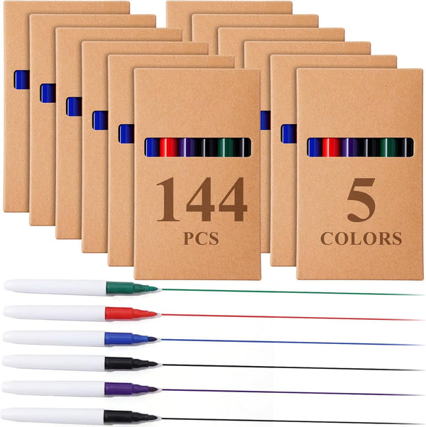 Maitys 144 Pcs Dry Erase Markers Bulk No Bleeding Fine Tip Whiteboard Markers
