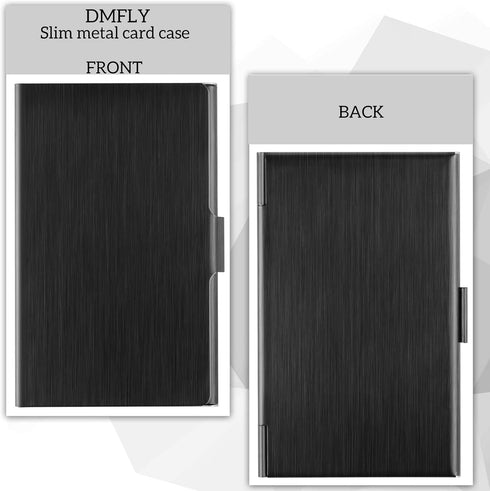 Business Card Holder: Slim Metal Case for Men & Women, Professional Stainless Steel Card Holders with Gift Box Set