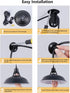 14.76ft 1 Pack Lomoky Plug in Pulley Pendant Light with Cord On/Off Switch, Industrial Barn Black Hanging Lights