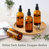 AOZITA 4 Pack 100ml Dark Amber Dropper Bottles with 1 Funnel & 4 Labels, 3.4oz Brown Glass Tincture Bottles for