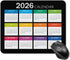 Akcdone 2026 (9.45x7.87 Mouse Pad Calendar,Computer Mouse Pads Calendars Non-Slip Rubber Desk Mat Mousepad Gaming