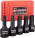Toolwiz 3/4 Inch Drive Impact Hex Bit Set, 5-Piece Metric 14mm-24mm, Cr-Mo
