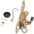 lxrnqcey E26 Vintage Monkey Pendant Light, Golden Monkey Hanging Lamp, Retro Resin Hemp Rope Chandelier, Hanging Light