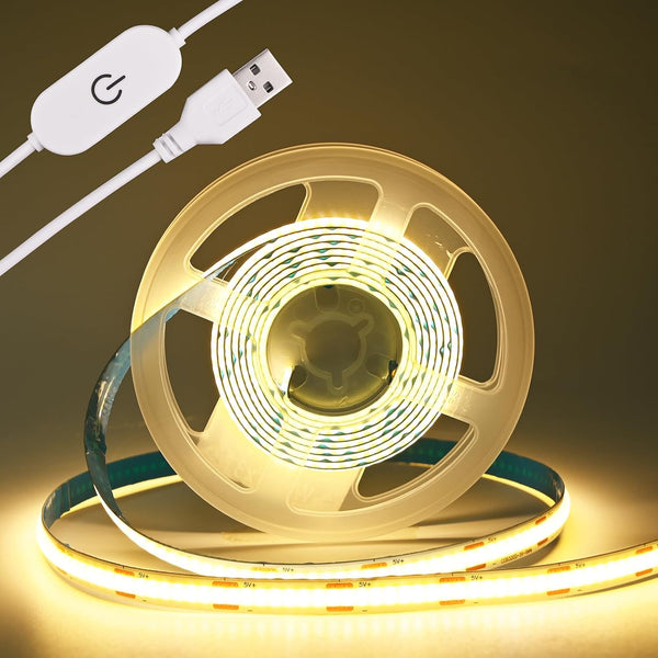 COB LED Strip Light 5V USB Tape 320LED/m Dimmable LED Strip Light