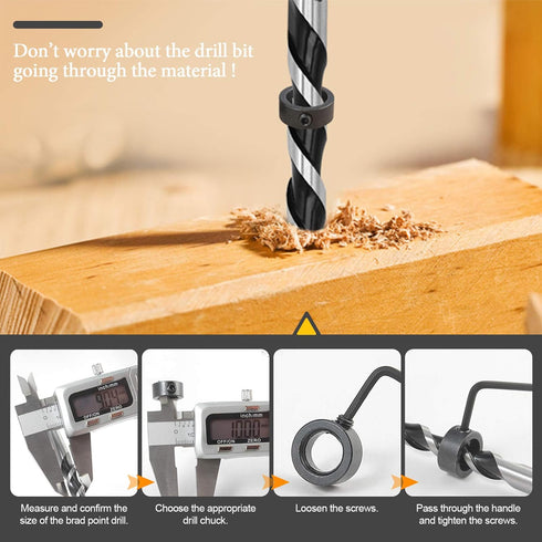 23 Pcs Wood Drill Bit Set with Dowel Pins, Center Point and Stopper for Woodworking Carpentry