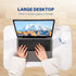 Height Adjustable Laptop Desk for Bed, Foldable Portable Bed Table with USB, Storage Drawer, Cup Holder, White