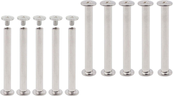 LBY 35 Sets M5 x 50mm Chicago Screws Assortment Kit - Binding Screw Posts for Leather Saddles, Purses, Belt Repair -