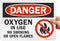 SmartSign U9-1266-NP "Danger - Oxygen In Use, No Smoking Or Open Flames" Sign | 10" x 14" Plastic Black/Red on White