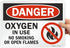 SmartSign U9-1266-NP "Danger - Oxygen In Use, No Smoking Or Open Flames" Sign | 10" x 14" Plastic Black/Red on White