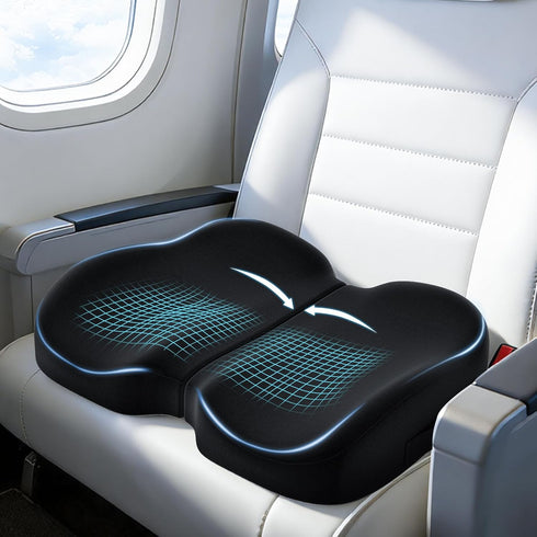 Tailbone A-Pce Foldable Travel Seat Cushion-with Built-in HandlesMemory Foam Cushions for Relief of Lower Back