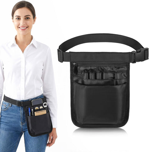 Bruislard Server Pouch, Server Apron with Buckle Work Pouch Utility Apron Adjustable Waitress
