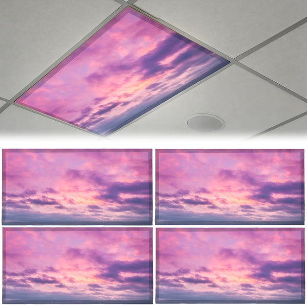 CASYUNE 4pcs Fluorescent Light Covers - Light Covers for Ceiling Lights Classroom Magnetic