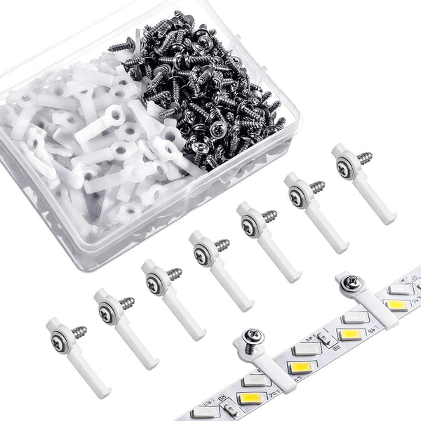 Mudder 300 Pieces Strip Light Mounting Brackets, LED Strips Lights Clips, One