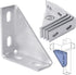 8Pcs 90 Degree Gusseted Fittings, Carbon Steel Q235 4 Hole Right Angle Connector Brackets for 1-5/8" Channel