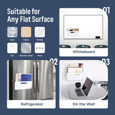 loukin Vertical File Folder Organizer, Wall Mount File Holder for Whiteboard, Refrigerator, Office, Mail, Documents
