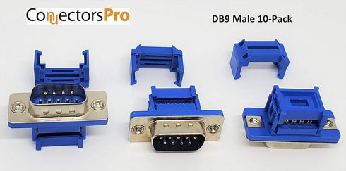 PC Accessories Connectors Pro 10-Pack - 2.54mm DB9 Male IDC Crimp Connector for 1.27mm Flat Ribbon Cable