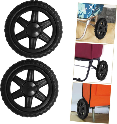 2Pcs Ciieeo Heavy Duty Plate Casters Replacement Wheels for Shopping Carts Rubber Rolling Cart Parts Effortless Shock