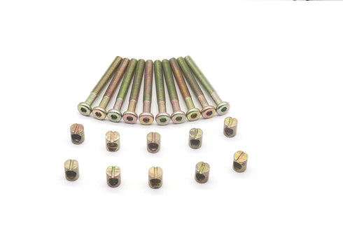 binifiMux 10-Pack M8 70mm 51mm, x Hex Drive Socket Cap Furniture Bolt Scrws Barrel Nuts for Crib Cot Chairs Beds