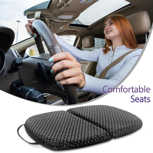 SeoTin (0.9-Inch Foldable Gel Seat Cushion for Travel, Portable Chair Cushion of Airy Cooling Gel, Honeycomb Seat