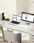 Non-Slip Desk Pad, Waterproof PVC Leather Desk Table Protector, Ultra Thin Large Mouse Pad, Easy Clean Laptop Desk Writing Mat for Office Work/Home/Decor(Apricot Gray, 35.4" x 17") by YSAGi