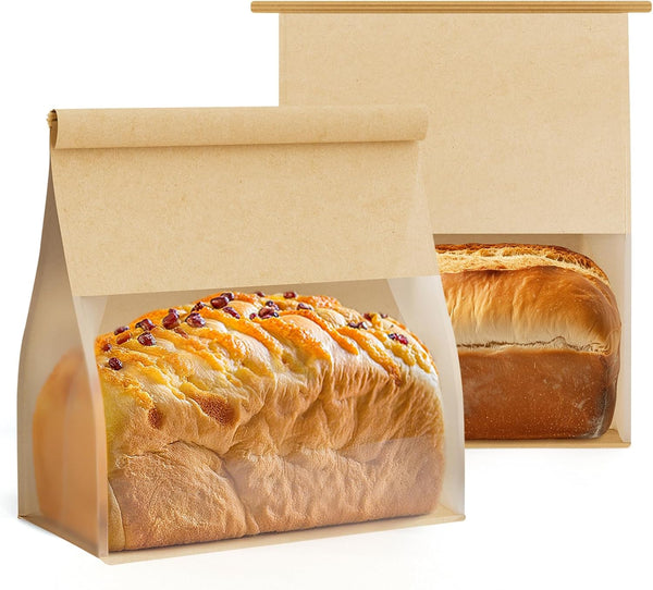 FireKylin Bakery Bags with Tin Tie Tab Lock 8.6"x4.3"x 11.0" Bread Bags