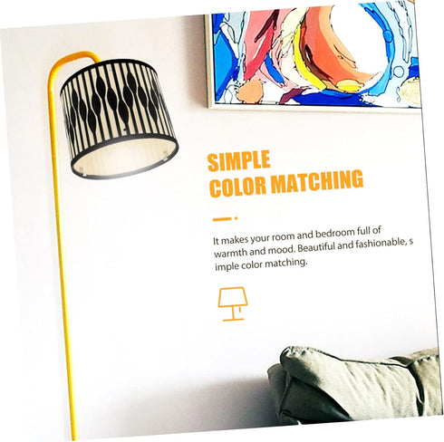 LABRIMP Geometric Pattern Bamboo Lampshade Replacement Stylish Light Cover for Home Unique Lamp Accessory for Warm