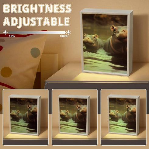 SYJTGDE Mirror Night Light Bedroom Night Light Baby Hippos Smart Night Light Rechargeable Night Light Corridor