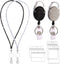 VIQWYIC Retractable ID Badge Holder 2 Pack with Bling Neck Strap Lanyard, Clear Card Holder for Office Worker