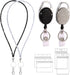 VIQWYIC Retractable ID Badge Holder 2 Pack with Bling Neck Strap Lanyard, Clear Card Holder for Office Worker