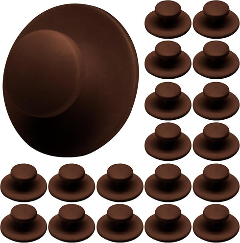 20 Pcs Coffee Color Self-Stick Kitchen Cabinet Knobs, Mini Adhesive Drawer Pulls for Cabinet, Dresser, Drawer