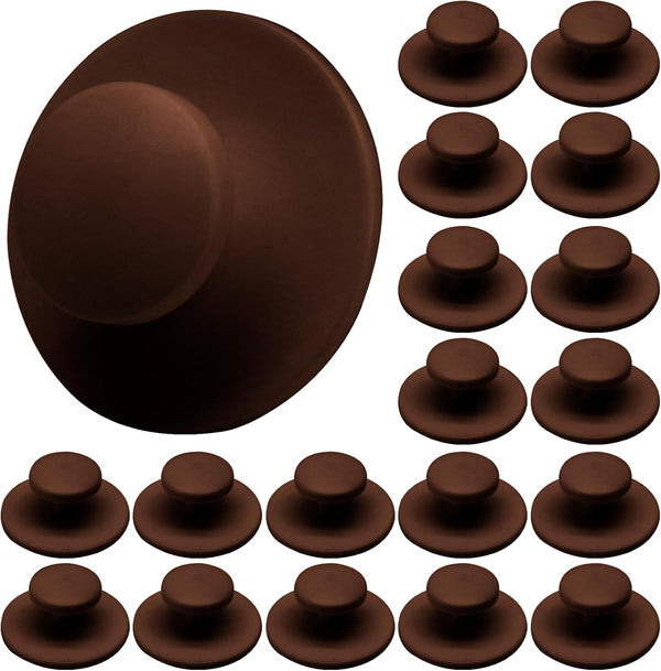 20 Pcs Coffee Color Self-Stick Kitchen Cabinet Knobs, Mini Adhesive Drawer Pulls for Cabinet, Dresser, Drawer