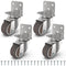 Chegulu 1" Small L-Shaped Plate Casters, Swivel Furniture Wheels, TPR Silent, Mounting for