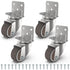 Chegulu 1" Small L-Shaped Plate Casters, Swivel Furniture Wheels, TPR Silent, Mounting for