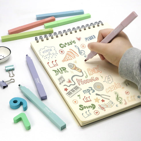 Vitoler 10Pcs Bible Highlighters with Soft Chisel Tip, Aesthetic Lake Colors No Bleed Highlighters, Cute Pastel Office