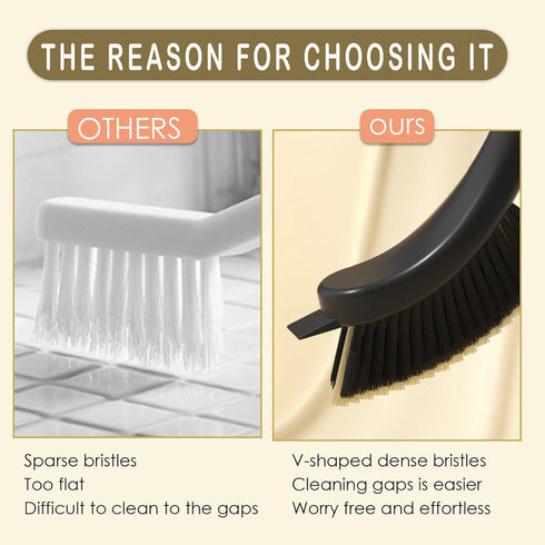 Hard Bristle Crevice Gap Brush, Long Handle Cleaning Tool for Bathroom and Kitchen, Multifunctional Gap Cleaner