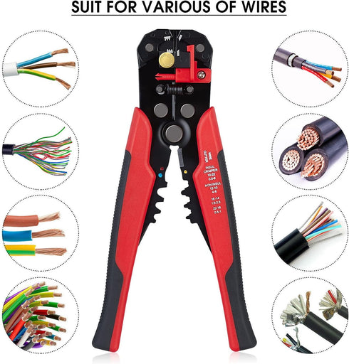 5 in 1 Self-Adjusting Wire Stripper Cutter, Multi-Functional Tool for 10-24 AWG