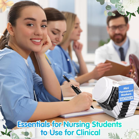 AmazingSpark 160 Pcs Mini Permanent Markers for Nurses Badge Mini Markers with Golf Keychain Clips Golf Ball Point
