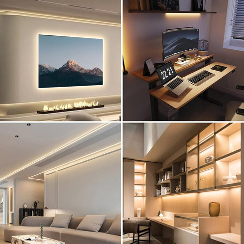5V 320LED/m Dimmable (3000K, 6.56FT) COB LED Strip Light USB Tape LED Strip Light USB TV Backlight Flexible Under
