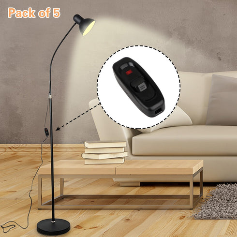 5 Pcs Inline Switch, Black Cord Appliance Button ON OFF for Lamp, Rated 10A 250V, Replacement Control Wiring